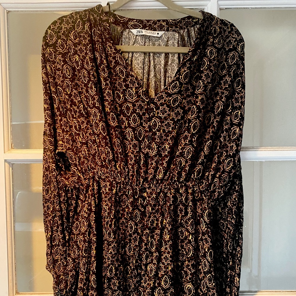 Zara Printed Button Down Tunic